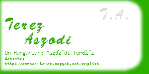 terez aszodi business card